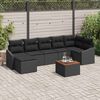 vidaXL Tuinbankenset met kussen 8 pcs Zwart poly rattan