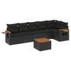 vidaXL Patio Sofa Set 6-zits Black