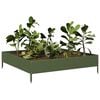 vidaXL Plantenbak verhoogd 100x100x26 cm staal olijfgroen