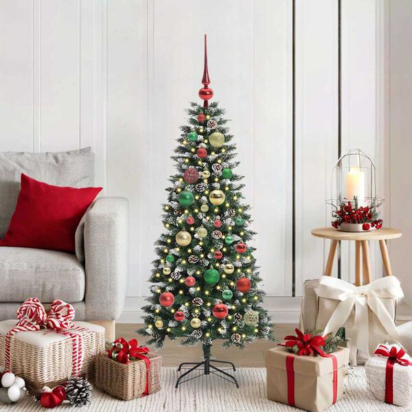 vidaXL Kunstkerstboom met 150 LED Groen 120 cm PVC en Plastic en Staal