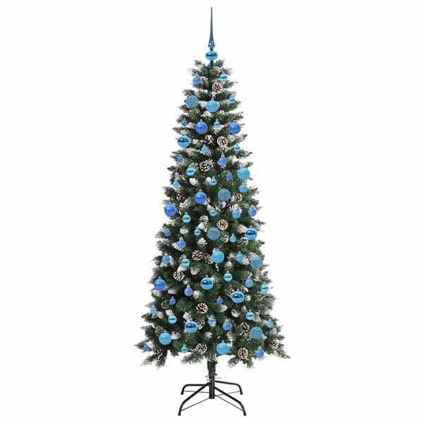 vidaXL Kunstkerstboom met 300 LED Groen 180 cm PVC en Plastic en Staal