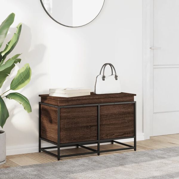 vidaXL Opbergbox met deksel 80x40x51,5 cm bewerkt hout bruin eiken