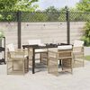 vidaXL Tuin eettafelset 5 pcs Beige poly rattan