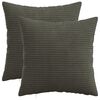 vidaXL Kussensloop 2 st HEERLEN Antracietkleurig 40 x 40 cm corduroy