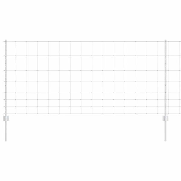 vidaXL Hek met Paal Zilver 1 x 50 m Staal