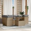 vidaXL 7-delige Loungeset met kussens poly rattan beige