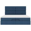 vidaXL Ottoman bed met matrassen en LED's 200x200cm stof blauw