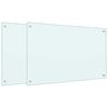 vidaXL Spatschermen keuken 2 st 80x50 cm gehard glas wit