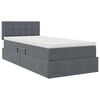 vidaXL Opbergbed met LED met matras Donkergrijs 90 x 190 cm Fluweel