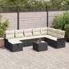 vidaXL Tuin Sofa Set met kussen met opslag 9 pcs Zwart Poly riet