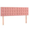 vidaXL Boxspring met matras fluweel roze 140x190 cm