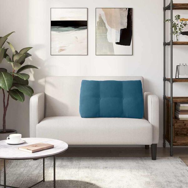 vidaXL Rugkussen Blauw 80 x 24 x 50 cm Fluweel