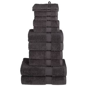 vidaXL 12-delige Handdoekenset SOLUND 600 g/m&sup2; antracietkleurig