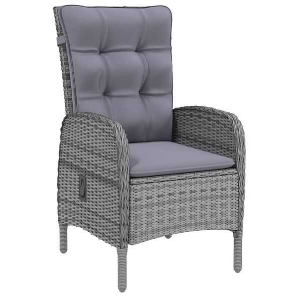 vidaXL 7-delige Tuinset poly rattan grijs