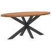 vidaXL Eettafel 200x100x74 cm ovaal massief eikenhout lichtbruin