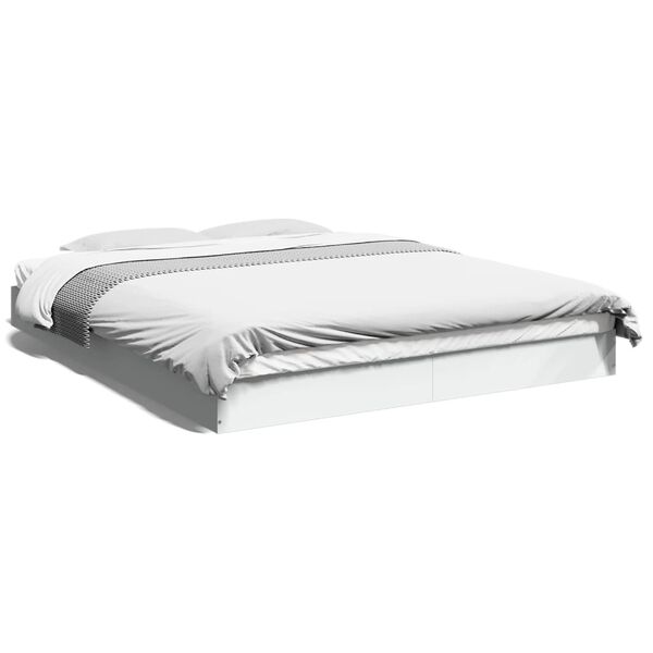 vidaXL Bedframe zonder matras 160x200 cm spaanplaat wit