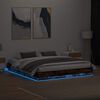 vidaXL Bedframe met LED-verlichting gerookt eikenkleurig 180x200 cm
