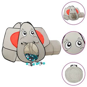 vidaXL Kinderspeeltent met 250 ballen olifant 174x86x101 cm grijs