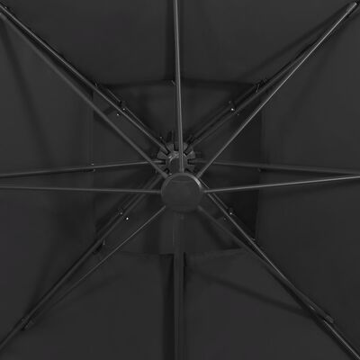 vidaXL Zweefparasol met dubbel dak 300x300 cm zwart