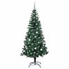 vidaXL Kunstmatig Voorverlicht Kerstboom Groen 210 cm PVC en Metaal