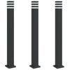 vidaXL Buitenvloerlampen 3 st met stopcontact 110 cm aluminium zwart