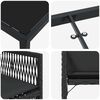 vidaXL Tuin eettafelset 5 pcs Zwart poly rattan
