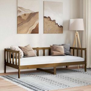 vidaXL Bedbank massief grenenhout honingbruin 90x200 cm