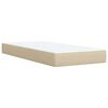 vidaXL Boxspring met matras stof cr&egrave;mekleurig 90x200 cm