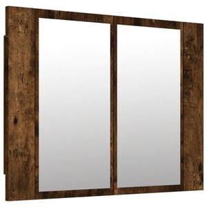 vidaXL Spiegelkast LED 60x12x45 cm bewerkt hout gerookt eikenkleurig