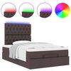vidaXL Ottoman bed met matras en LED's 120x190 cm stof donkerbruin