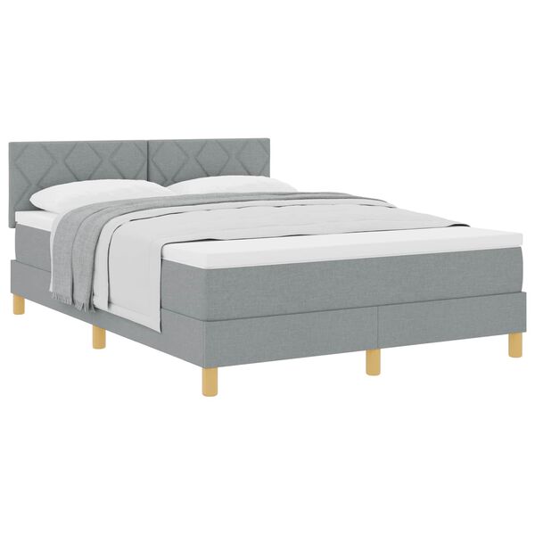 vidaXL Boxspringbed met matras Lichtgrijs 160 x 200 cm Stof
