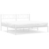 vidaXL Bedframe met hoofdbord metaal wit 183x213 cm