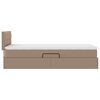 vidaXL Opslag bed met matras Cappuccino 90 x 190 cm Nep Leer