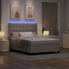 vidaXL LED Box Spring Bed met matras Taupe 140 x 200 cm Stof