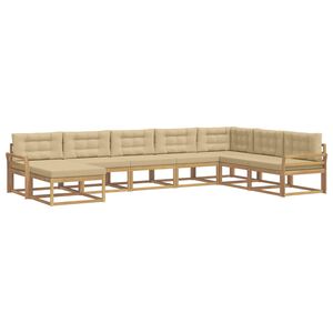 vidaXL Buiten bankenset 8 st 8-zits Wit en Beige
