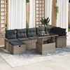 vidaXL Tuin Sofa Set met kussen met opslag 8 pcs Grijs Poly riet