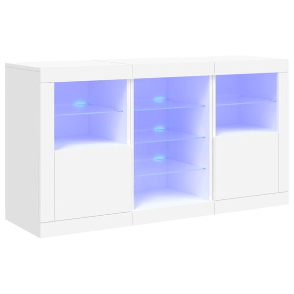 vidaXL Dressoir met LED-verlichting 123x37x67 cm wit