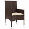 vidaXL 4-delige Loungeset met kussens poly rattan bruin