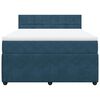vidaXL Boxspring met matras fluweel blauw 140x190 cm