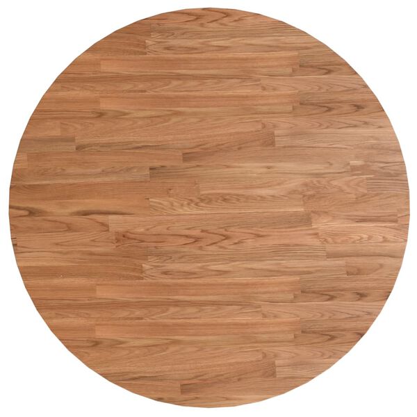 vidaXL Tafelblad rond &Oslash;80x1,5 cm bewerkt massief eikenhout lichtbruin