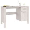 vidaXL Bureau HAMAR 113x50x75 cm massief grenenhout wit