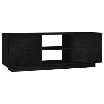vidaXL Tv-meubel 110x30x40 cm massief grenenhout zwart