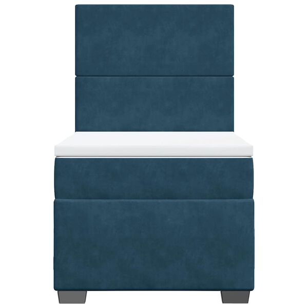 vidaXL Boxspring met matras fluweel blauw 90x190 cm