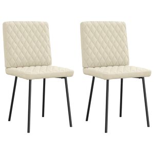 vidaXL Eetkamerstoelen 2 st kunstleer crèmekleurig