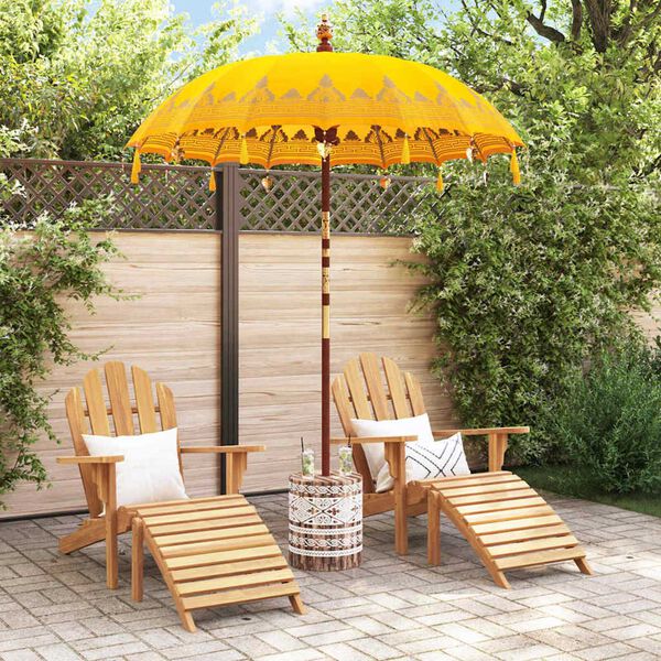 vidaXL Balinese parasol met basis Geel 185 x 185 x 260 cm