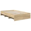 vidaXL Bedframe met hoofdeinde Sonoma Eiken 120 x 123 cm Bewerkt hout