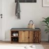 vidaXL Halbank met kussen met plank Oudhout 100 x 38 x 46 cm