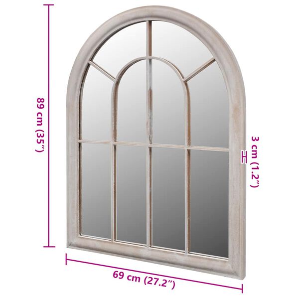 vidaXL Tuinspiegel rustiek boogvormig 69x89 cm