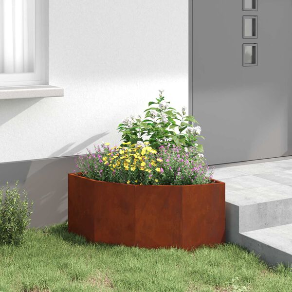 vidaXL Hoek Plantbak Roestig 60 x 60 x 35 cm Cortenstaal