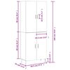 vidaXL Hoge kast 69,5x34x180 cm bewerkt hout gerookt eikenkleurig